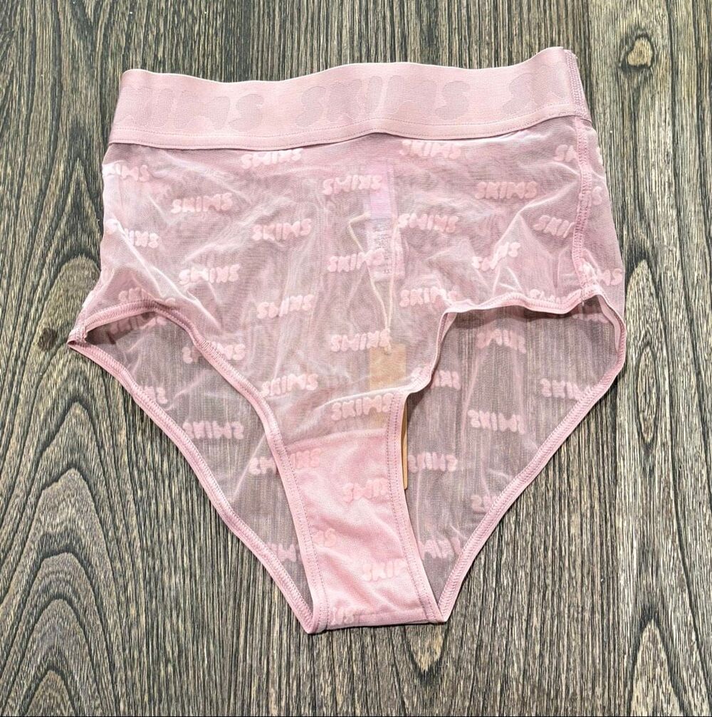 NWT SKIMS Women's After Hours Sheer Logo High Waist Brief Orchid Size XXS